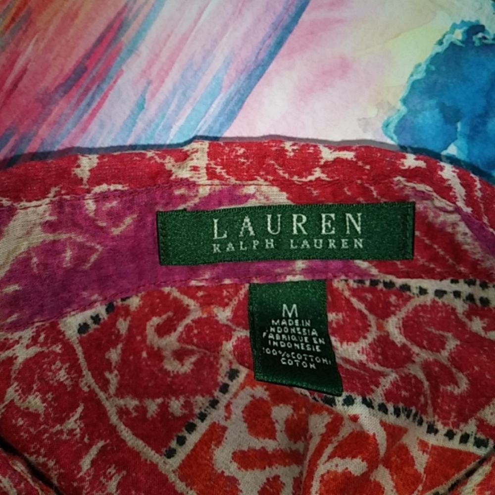 " LAUREN Ralph Lauren " AbstractPattern Blouse med - Picture 7 of 8